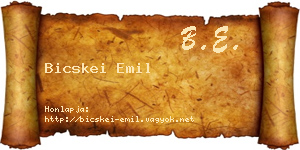 Bicskei Emil névjegykártya