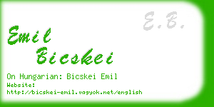 emil bicskei business card